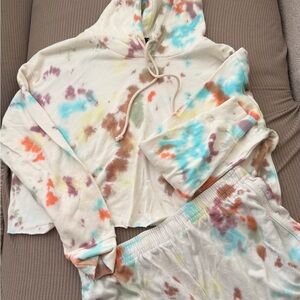 Vibrant Tie-Dye Hoodie and Short Set